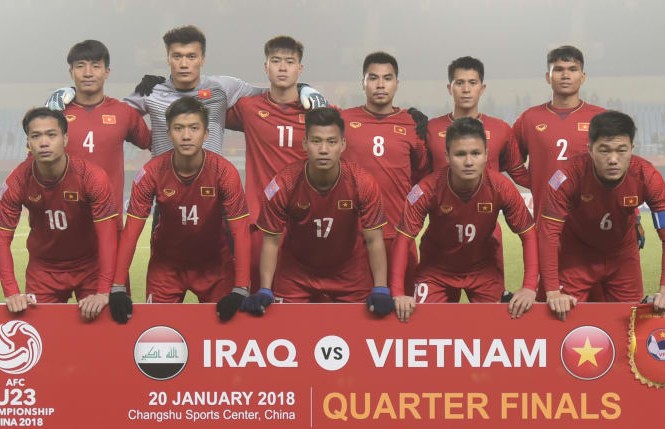 BẢN TIN ĐẶC BIỆT: Hát Quốc ca cùng đội tuyển U23 Việt Nam Ảnh: AFC