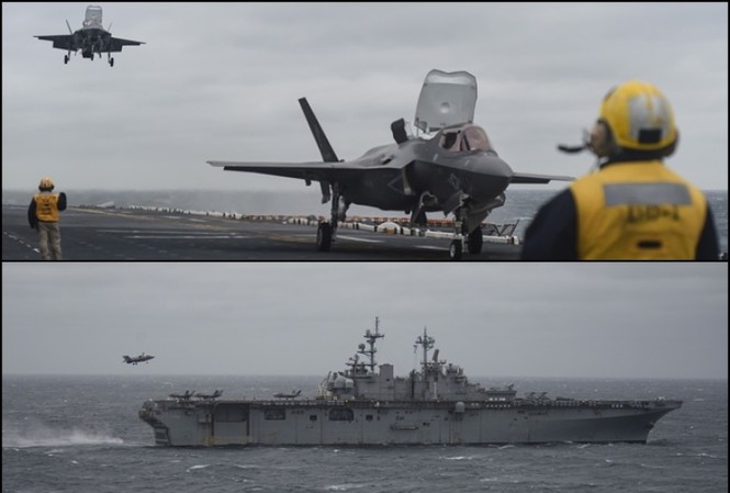 Dụng ý của Mỹ trong việc triển khai F-35B trên hạm ở biển Hoa Đông Ảnh: US Navy