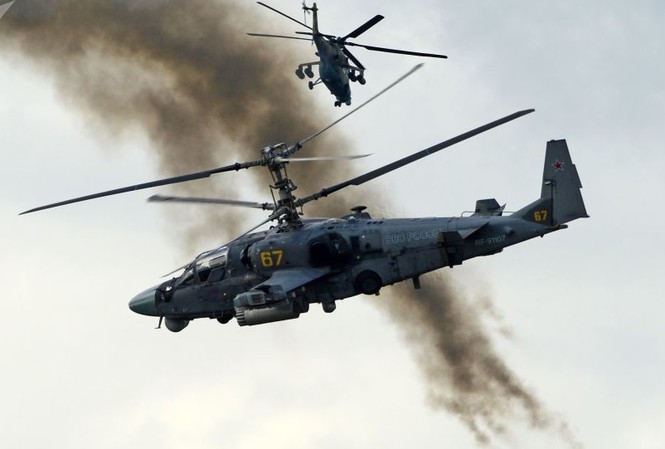 Trực thăng Ka-52 Nga rơi ở Syria, hai binh sĩ thiệt mạng Ảnh: Sputnik
