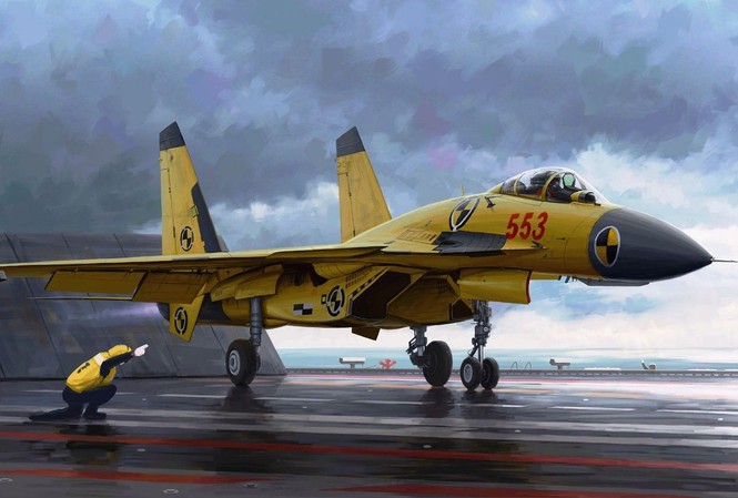 Trung Quốc cho phép tiêm kích J-15 bay đêm Tiêm kích J-15 của Trung Quốc. Ảnh: Defencs