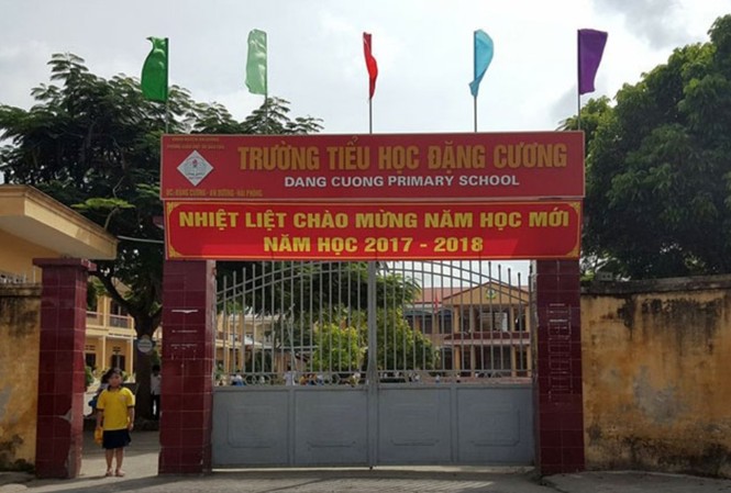Bắt nguyên hiệu trưởng trường Tiểu học vì lạm thu Trường Tiểu học Đặng Cương, nơi xảy ra sự việc