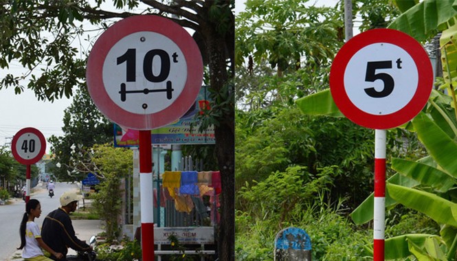 Biển báo trọng tải đánh đố lái xe Biển báo trên cùng đoạn đường.