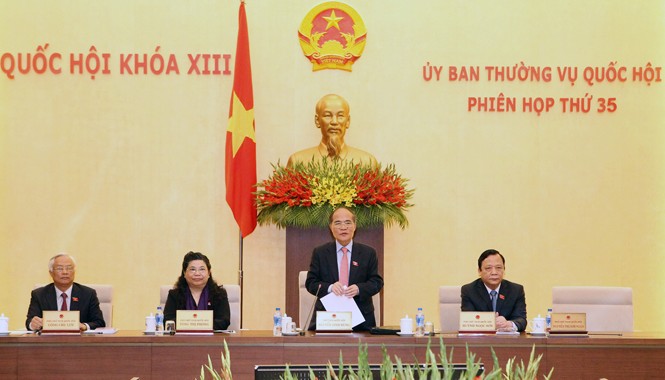 Luật Trưng cầu ý dân: Ý kiến người dân phải có giá trị quyết định Chủ tịch Quốc hội Nguyễn Sinh Hùng nhấn mạnh, trưng cầu ý dân là cơ sở để Quốc hội quyết định nhiều vấn đề quan trọng. Ảnh: Nhan Sáng.