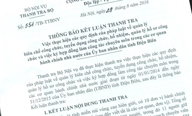 Nhiều sai phạm trong tuyển dụng công chức, viên chức Kết luận của thanh tra Bộ Nội vụ.