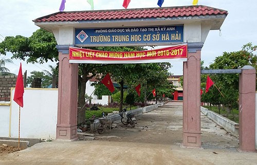 'Dùng học sinh làm con tin', âm mưu bại lộ! Trường THCS Hà Hải, xã Kỳ Hà. Ảnh; Vnexpress