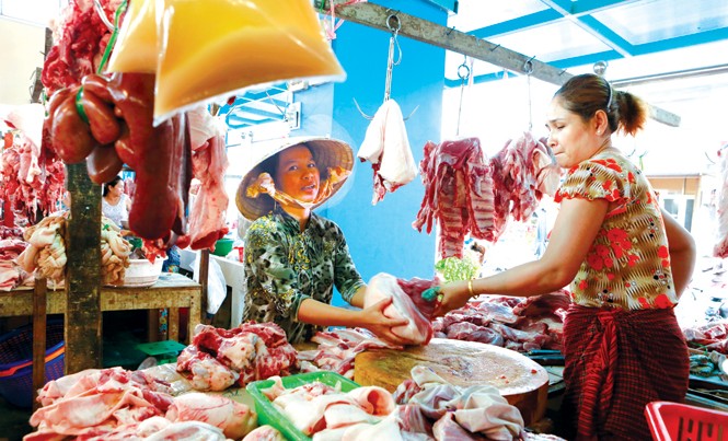 Thịt nghi bẩn từ 21 nhà máy Brazil: Chưa vào Việt Nam Người tiêu dùng khó có thể phân biệt thịt lợn sạch và thịt lợn bẩn. Ảnh: Hồng Vĩnh.