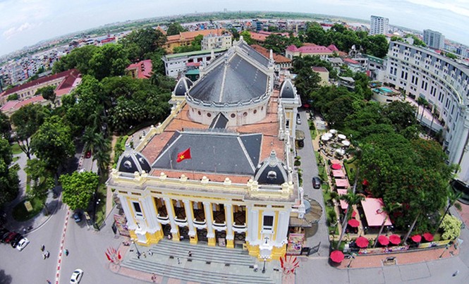 Công viên mở Nhà hát Lớn sẽ là điểm đến hấp dẫn Toàn cảnh nhà hát lớn Hà Nội. Ảnh: Hồng Vĩnh.