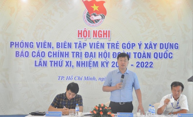 Tăng cường tương tác đoàn viên thanh niên qua mạng xã hội Anh Lê Quốc Phong, Bí thư thứ nhất BCH Trung ương Đoàn TNCS Hồ Chí Minh phát biểu chỉ đạo tại hội nghị. Ảnh: Việt Văn.
