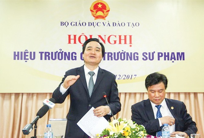 Đào tạo sư phạm: Phải mạnh dạn giảm chỉ tiêu Bộ trưởng GD&ĐT Phùng Xuân Nhạ tại Hội nghị.
