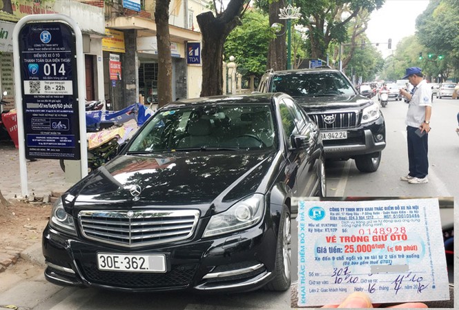 Sau 1 năm thí điểm đỗ xe thông minh iParking: Trở lại thu tiền mặt Sau 1 năm thí điểm, các điểm đỗ xe theo iParking lại trở về với ghi vé, thu tiền như trước đó.
