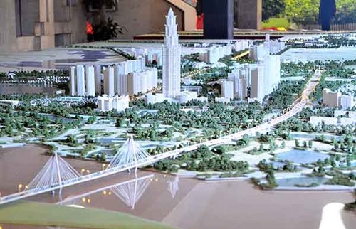 Trục Nhật Tân - Nội Bài cần 33.000 tỷ đồng Mô hình quy hoạch trục Nhật Tân - Nội Bài
