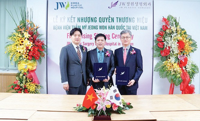 Mô hình bệnh viện thẩm mỹ chuẩn Hàn 5 sao đầu tiên tại Việt Nam Bệnh viện thẩm mỹ JW Hàn Quốc là mô hình nhượng quyền thương hiệu đầu tiên tại Việt Nam.