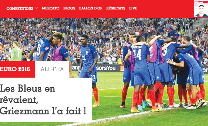 Giấc mơ xứ lục lăng trên báo chí Pháp Tờ tạp chí uy tín France Football ca ngợi chiến thắng của tuyển Pháp. Ảnh chụp màn hình