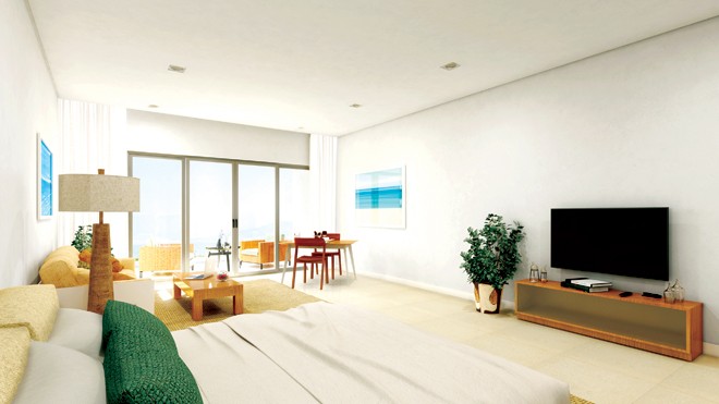 Mua căn hộ The Ocean Suites, tặng chuyến du lịch Hàn Quốc Phối cảnh nội thất phòng ngủ.
