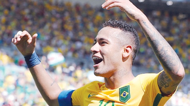 Có một Neymar 'quái vật' Neymar trở thành cầu thủ ghi bàn nhanh nhất trong lịch sử Olympic, Ảnh: GETTY IMAGES