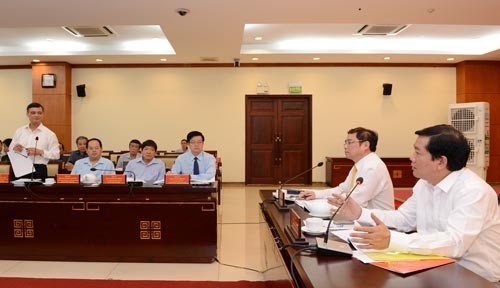 Kiến nghị nâng tuổi hưu nữ chủ tịch MTTQ TPHCM, Hà Nội Quang cảnh buổi làm việc. Ảnh: Sài Gòn Giải Phóng