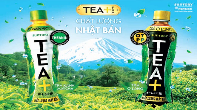 Suntory và câu chuyện Phát triển bền vững Trà Xanh Matcha TEA+ và Trà Ô Long TEA+ tự hào với chất lượng Nhật Bản.