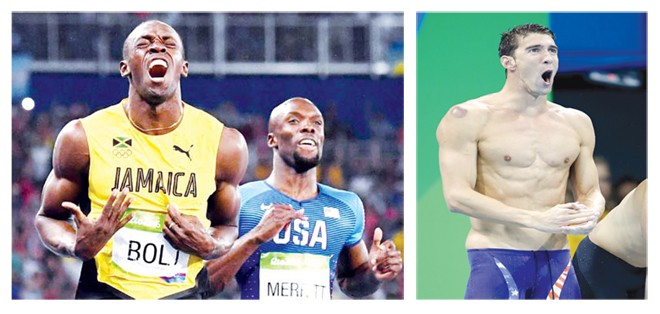 Một kỳ Olympic thành công và nhân văn Michael Phelps và Usain Bolt cùng trải qua những ngày thi đấu tuyệt vời tại Rio 2016. Ảnh: GETTY IMAGES
