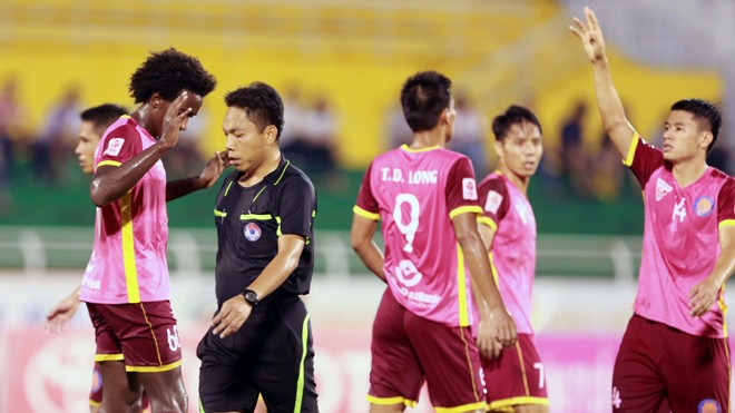 V.League 2016: Sài Gòn liệu có nương chân cho Hà Nội T&T? CLB Sài Gòn sẽ đóng vai trò quan trọng trong cuộc đua vô địch năm nay. Ảnh VSI