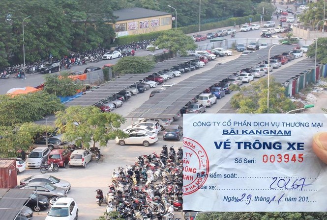 Lộ diện nhiều bến, bãi xe lậu dọc Vành đai 3 “Siêu” bãi trông xe lậu (ảnh lớn) ở phía sau tòa nhà Keangnam (quận Nam Từ Liêm), sử dụng vé tự in. Ảnh: A.Trọng