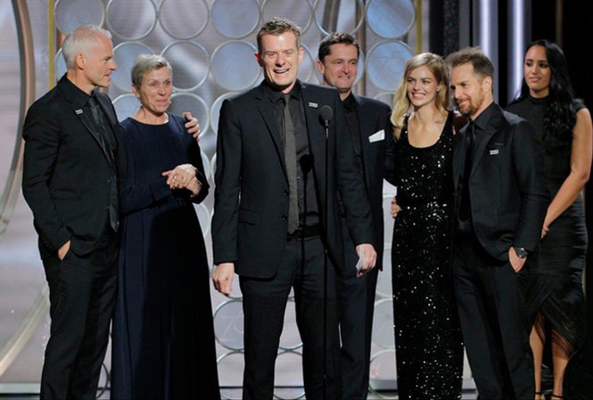 Quả cầu vàng 2018: Phim về lạm dụng lên ngôi Đoàn làm phim Three billboards outside Ebbing, Missouri nhận giải Phim bi xuất sắc.