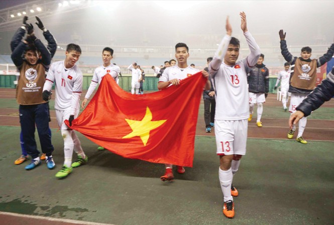 U23 Việt Nam “ngủ nướng” chờ đấu Iraq Các cầu thủ U23 Việt Nam ăn mừng thành tích lịch sử ở VCK U23 châu Á. Ảnh: Hữu Phạm.