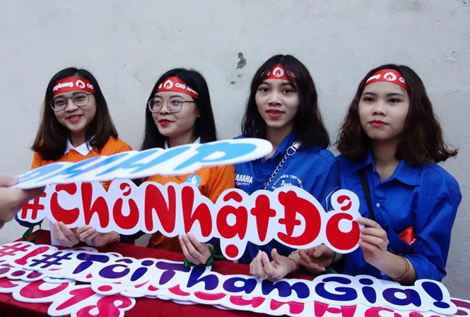 Sắc màu dấu yêu và sự sẻ chia Sinh viên Đại học Hải Phòng hưởng ứng ngày hội Chủ nhật Đỏ lần thứ X ngày 18/1.
