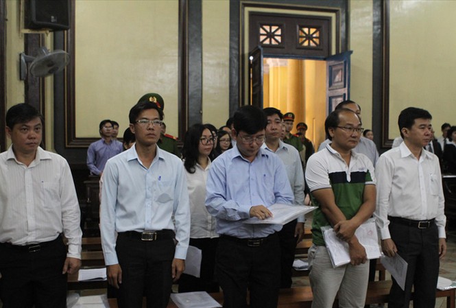 Vụ Navibank: Phản biện quan điểm truy tố tội cố ý làm trái Các bị cáo tại phiên toà vụ Navibank. Ảnh: Tân Châu.
