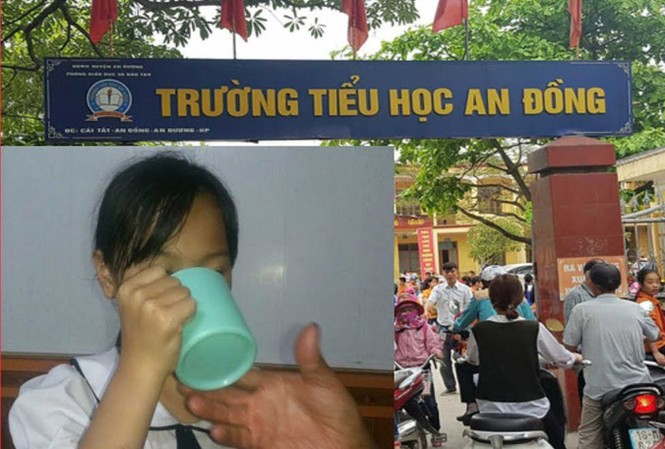 Bạo lực học đường: Kỷ luật không giải quyết được Một HS lớp 3 tại trường tiểu học An Đồng (An Dương, Hải Phòng) bị cô giáo phạt bằng cách bắt uống nước vắt từ giẻ lau bảng.