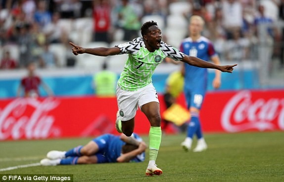 Nigeria hạ Iceland 2-0, Argentina thêm cơ hội ở lại World Cup Musa ăn mừng bàn mở tỷ số
