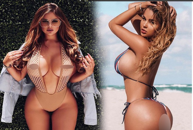 Đường cong 'nghẹt thở' của 'Kim Kardashian Nga' có vòng 3 hơn 1 mét Kim Kardashian Russian