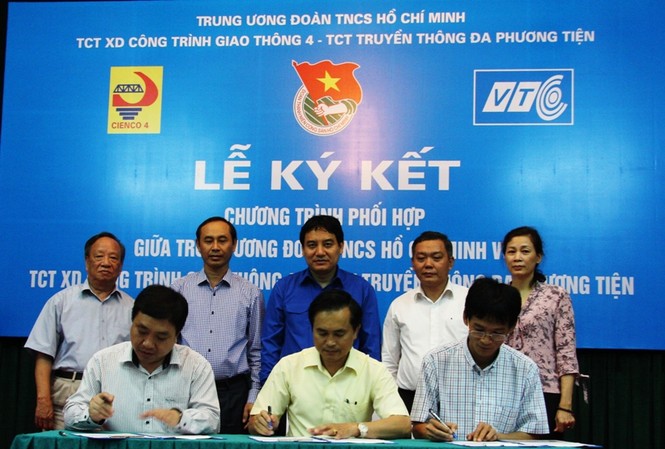Phát huy sức trẻ bảo vệ chủ quyền biển đảo, ứng phó biến đổi khí hậu Lễ ký kết phối hợp giữa T.Ư Đoàn, Cienco 4 và VTC