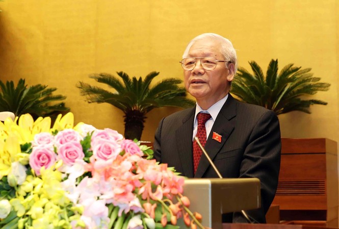 Tổng Bí thư, Chủ tịch nước Nguyễn Phú Trọng: 'Tôi vừa mừng, vừa lo' Tổng Bí thư , Chủ tịch nước Nguyễn Phú Trọng phát biểu nhậm chức Chủ tịch nước
Ảnh: TTXVN