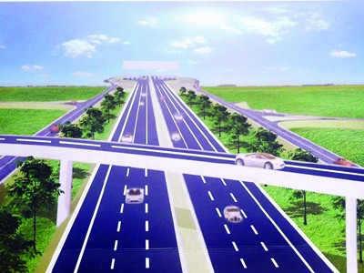 Đánh thức đô thị bắc sông Hồng Với 6 làn đường chuẩn cao tốc, sau khi hoàn thành trục GT cầu Nhật Tân - Nội Bài sẽ rút ngắn trung tâm Hà Nội đi Nội Bài còn 15 km