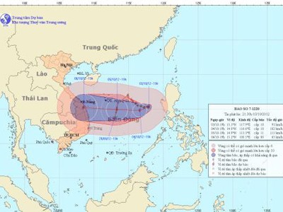 Bão số 7 có thể vào miền Trung Bão số 7 có thể vào miền Trung