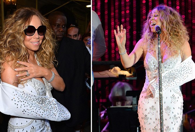 Mariah Carey bị băng bó vẫn biểu diễn cực 'sung' Mariah Carey bị băng bó vẫn biểu diễn cực 'sung'