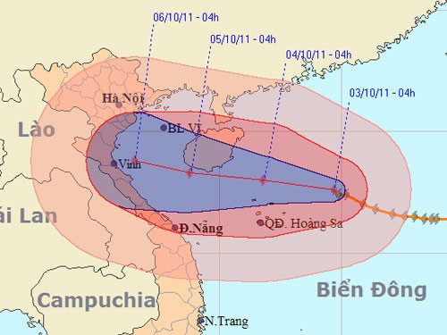 Bão số 6 tiến gần quần đảo Hoàng Sa Bão số 6 tiến gần quần đảo Hoàng Sa