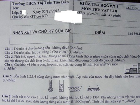 Những đề thi gây tranh cãi Những đề thi gây tranh cãi