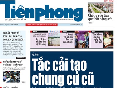 Tin bài đáng chú ý trên nhật báo Tiền Phong số 230 Tin bài đáng chú ý trên nhật báo Tiền Phong số 230