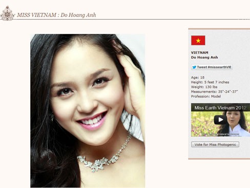 Á hậu Đỗ Hoàng Anh sẵn sàng cho cuộc thi Miss Earth Á hậu Đỗ Hoàng Anh sẵn sàng cho cuộc thi Miss Earth