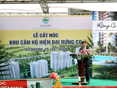 Cắt nóc căn hộ đầu tiên tại Ecopark Cắt nóc căn hộ đầu tiên tại Ecopark