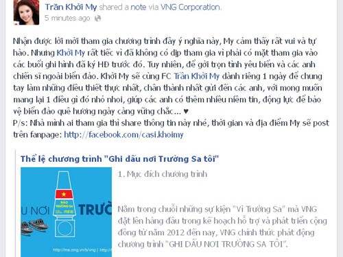 Cùng Khởi My, Khương Ngọc ghi dấu Trường Sa Cùng Khởi My, Khương Ngọc ghi dấu Trường Sa