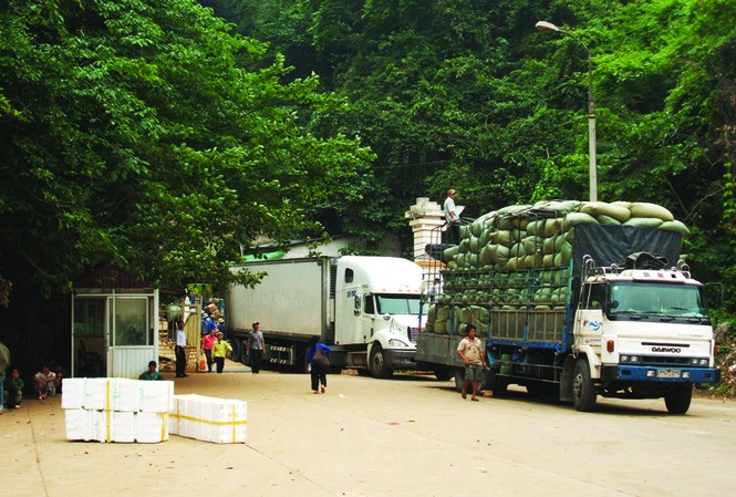 Hám lời, thiếu thông tin và tự phát Xe chở nông sản xuất qua biên giới. Ảnh: Thu Huyền