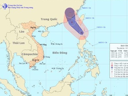 Áp thấp mạnh lên thành bão Áp thấp mạnh lên thành bão