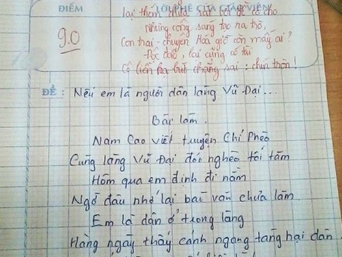 Bài thơ 9 điểm về Chí Phèo-Thị Nở có 1-0-2 Bài thơ 9 điểm về Chí Phèo-Thị Nở có 1-0-2