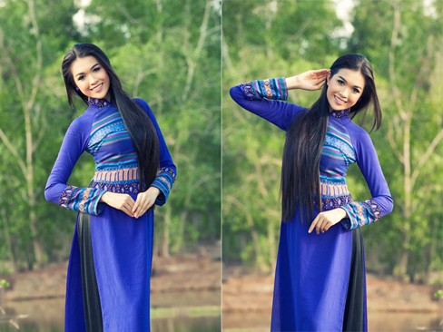 Lệ Hằng kín đáo mà gợi cảm với áo dài thổ cẩm Lệ Hằng kín đáo mà gợi cảm với áo dài thổ cẩm