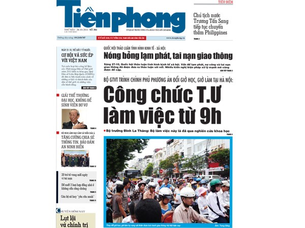 Đón đọc Tiền Phong ngày 28-10 Đón đọc Tiền Phong ngày 28-10