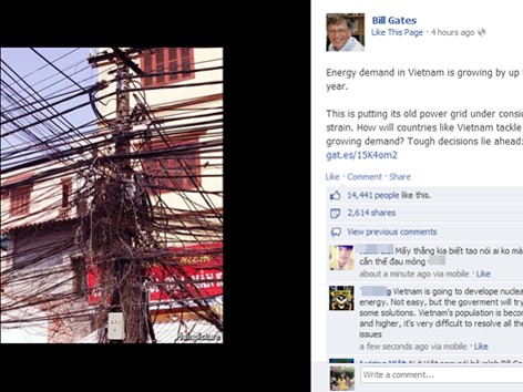 Cư dân mạng Việt Nam lại quậy phá FB tỷ phú Bill Gates Cư dân mạng Việt Nam lại quậy phá FB tỷ phú Bill Gates