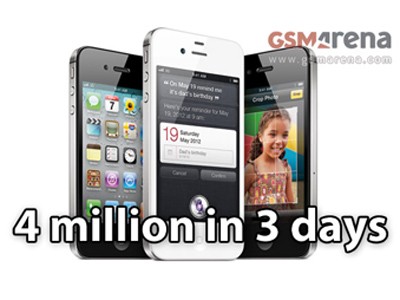 Bán bốn triệu máy iPhone 4S trong ba ngày đầu Bán bốn triệu máy iPhone 4S trong ba ngày đầu
