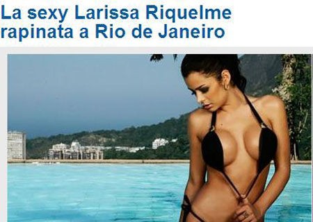 Larissa Riquelme gặp cướp Hình ảnh của Larissa Riquelme trong một bộ ảnh quảng cáo tại Brazil